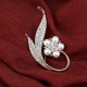 Crystal Stone And Pearl Brooch
