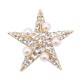Gold color pearl star brooch