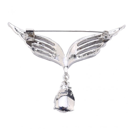Silver color wing brooch