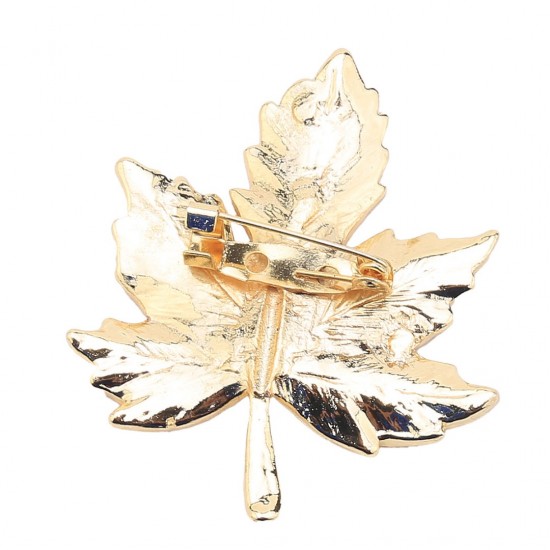 Gold color leaf brooch