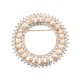 Gold color pearls sun brooch